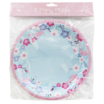 Blue Blossom Party Plates - 8 Pack image number 2