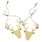 Wooden Stag Head Decoration - 2 Pack image number 1