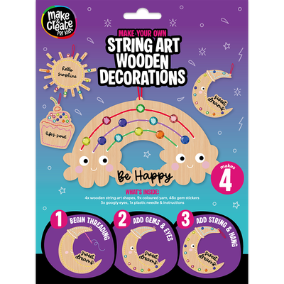 Make Your Own String Art Wooden Decorations: Pack of 4 image number 1