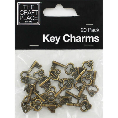 Small Bronze Key Charms - 20 Pack image number 1