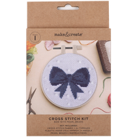 Make Your Own Cross Stitch Kit: Bow with Pearl Beads