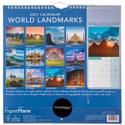 World Landmarks Square Calendar 2027 image number 2