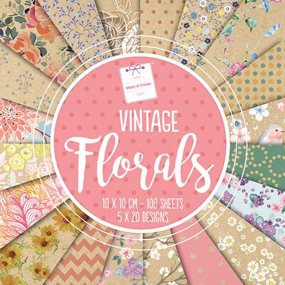 Vintage Florals Design Pad: 10 x 10cm image number 1