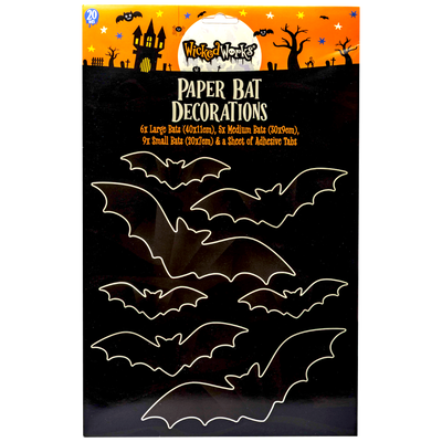 Halloween Paper Bat Decorations: Pack of 20 image number 1