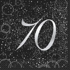 Black Silver 70th Paper Napkins - 16 Pack image number 1
