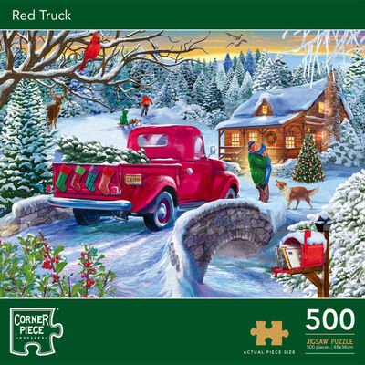 Red Truck 500 Piece Jigsaw Puzzle image number 1