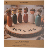 Make Your Own Acorn Wooden Peg Family: Pack of 6 Pegs