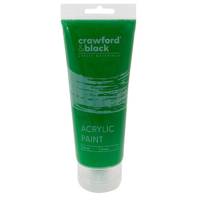 Crawford & Black Green Acrylic Paint: 200ml image number 1