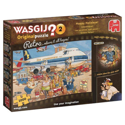 Wasgij Retro Original 2 Happy Holidays 1000 Piece Jigsaw Puzzle image number 1