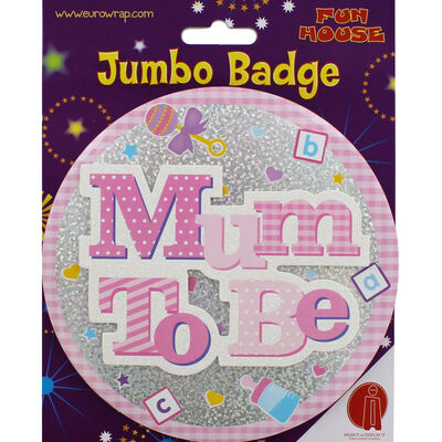 Pink Mum To Be Jumbo Badge image number 1