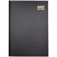 Black A4 Day a Page Diary 2027