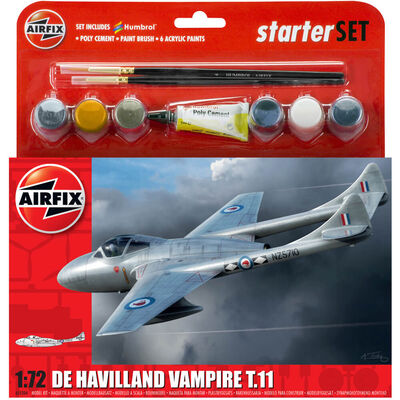 Airfix A55204 De Havilland Vampire T11 1:72 Scale Model Starter Set image number 1