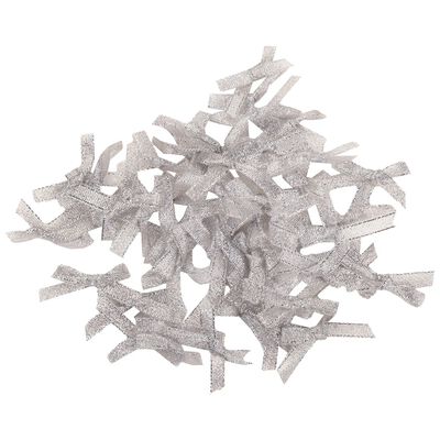 Silver Ribbon Bows: Pack of 60 image number 1