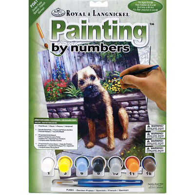 A4 Painting By Numbers Kit: Garden Puppy image number 1
