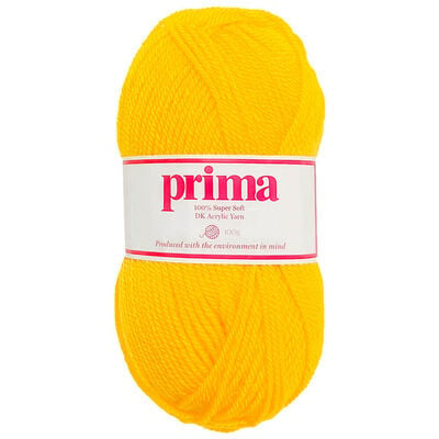 Prima DK Acrylic Wool: Sun Yellow Yarn 100g image number 1