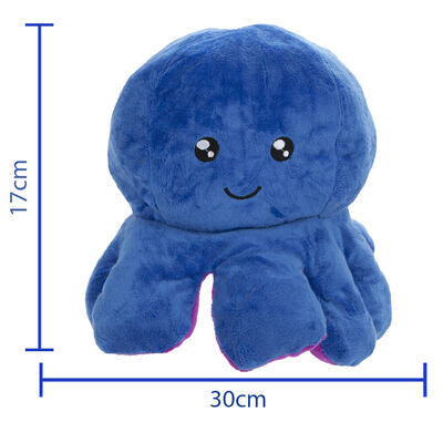 Large Reversible Squid Plush Toy: Blue & Purple image number 4