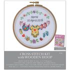 Cross Stitch Kit With Wooden Hoop: Birth Sampler image number 1
