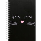 A6 Black Kitten Wiro Lined Notebook image number 1
