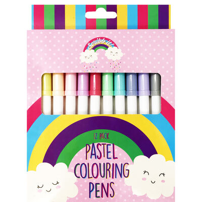 Scribb It Pastel Colouring Pens - Pack of 12 image number 1
