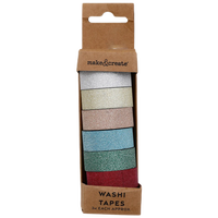 Assorted Glitter Washi Tape: Pack of 6