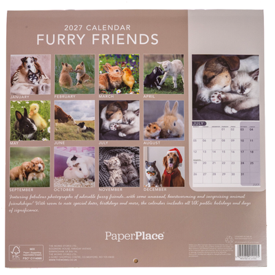 Furry Friends Square Calendar and A5 Diary Set 2027 image number 3