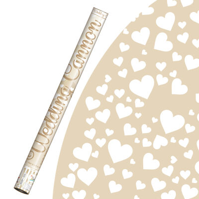 White Heart Confetti Wedding Party Cannon image number 2