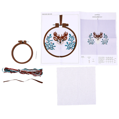 Festive Reindeer Cross Stitch Hoop Kit image number 2