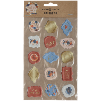 Autumn Bloom Wax Seal Stickers: Pack of 15 image number 3