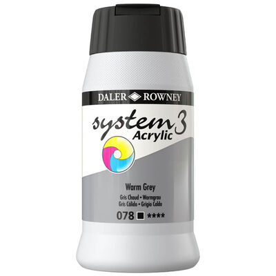 System 3 Acrylic Paint: Warm Grey 500ml image number 1