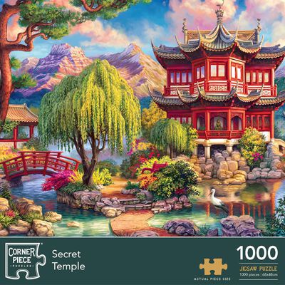 Secret Temple, Blooming Paris & Amsterdam Canal 1000 Piece Jigsaw Puzzle Bundle image number 2