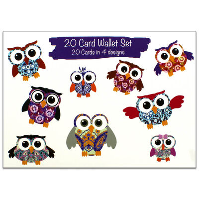 Paisley Owl Card Wallet Set: Pack of 20 image number 1