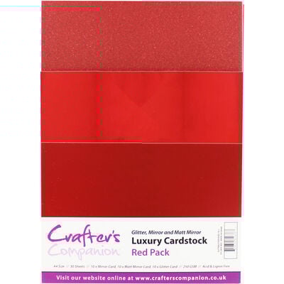 Crafter's Companion A4 Luxury Red Cardstock: 30 Sheets image number 1