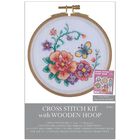 Cross Stitch Kit With Wooden Hoop: Floral Delight image number 1
