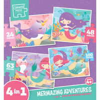 Mermazing Adventures 4-in-1 Jigsaw Puzzle Set