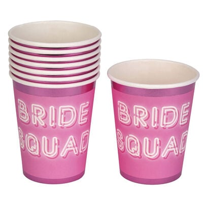 Pink Bride Squad Paper Cups - 8 Pack image number 3