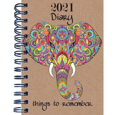 B5 Elephant 2021 Day a Page Diary image number 1