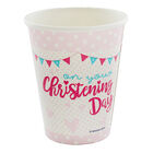 Pink Christening Day Paper Cups - 8 Pack image number 1