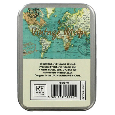 Blue Vintage Map Playing Card Tin image number 3