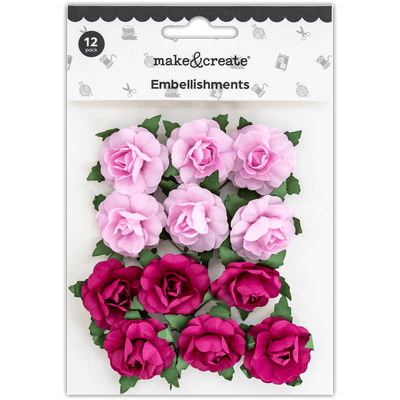 Light Pink Flower Embellishments: Pack of 12 image number 1