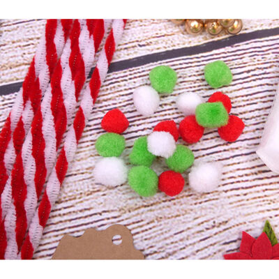 Red and White Candy Cane Pipe Cleaners - 60 Pack image number 3