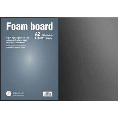 A2 Black Foamboard Sheets - Pack of 2 image number 1