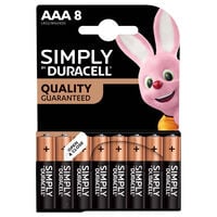 Duracell Simply AAA Batteries - Pack of 8