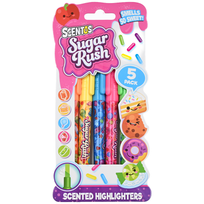 Scentos Sugar Rush Scented Highlighters: Pack of 5 image number 1