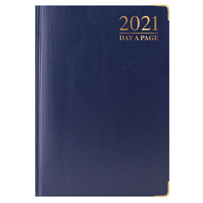 A5 Blue Luxury 2021 Day a Page Diary image number 1