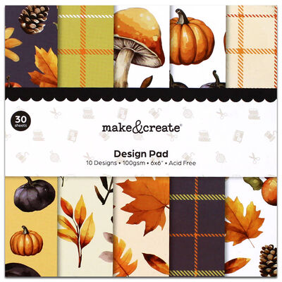 Autumn Browns and Oranges Design Pad: 6 x 6 Inches image number 1