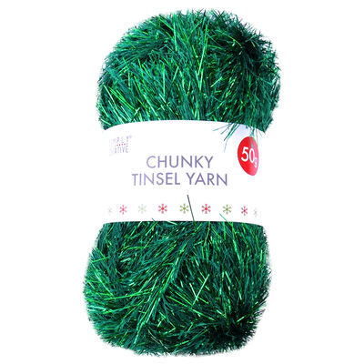 Green Chunky Tinsel Yarn - 50g image number 1