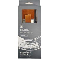 Crawford & Black Brush and Sponge Set: Pack of 8