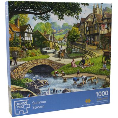 Tiger Sanctuary & Summer Stream 1000 Piece Jigsaw Puzzle with Portapuzzle Standard Jigsaw Accessory Bundle image number 2