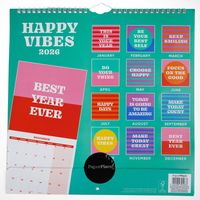 2026 Happy Vibes Square Calendar