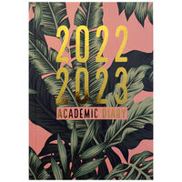 A5 Pink Leaf 2022-2023 Day to View Academic Diary